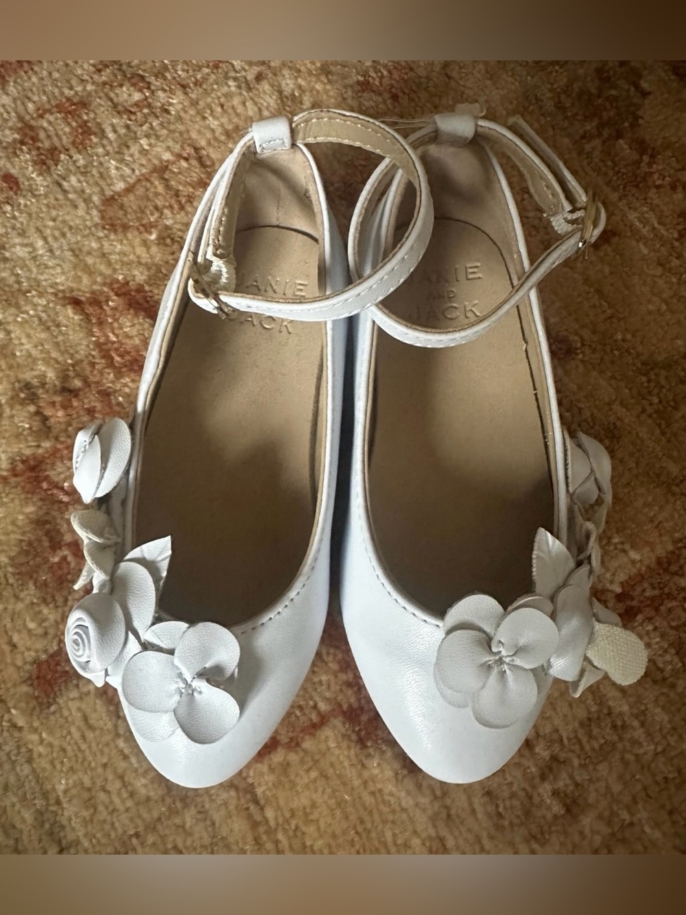 New Flower Flats Janie & Jack girls toddler 7 white